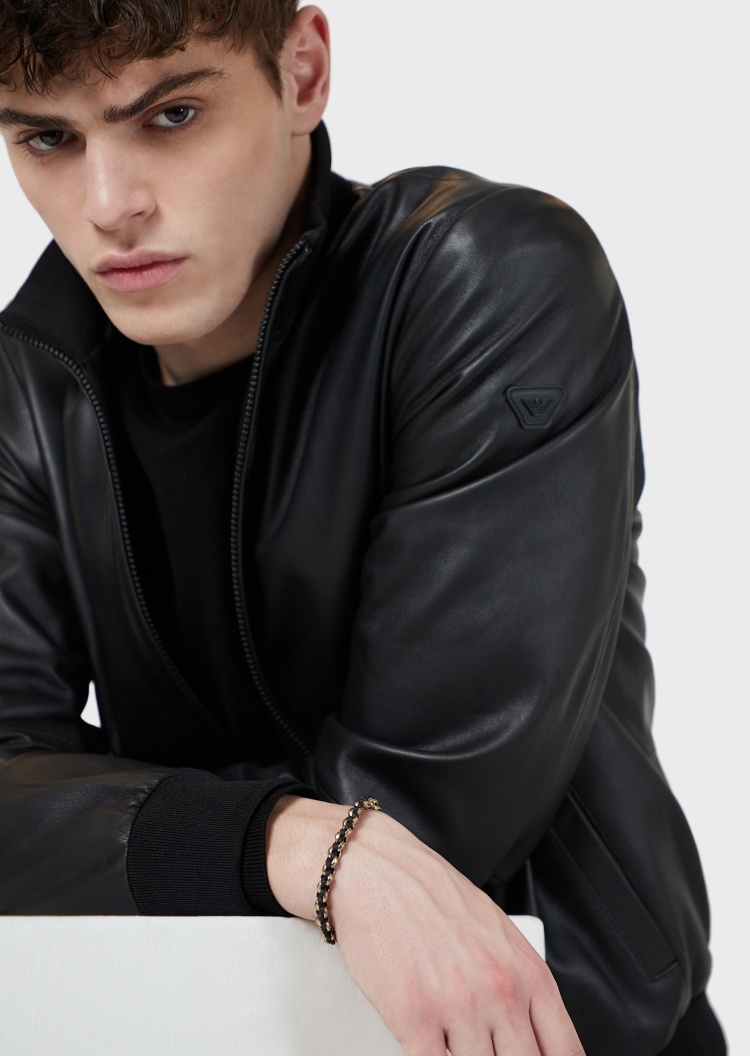 Emporio Armani 鹰标可调节编织手链