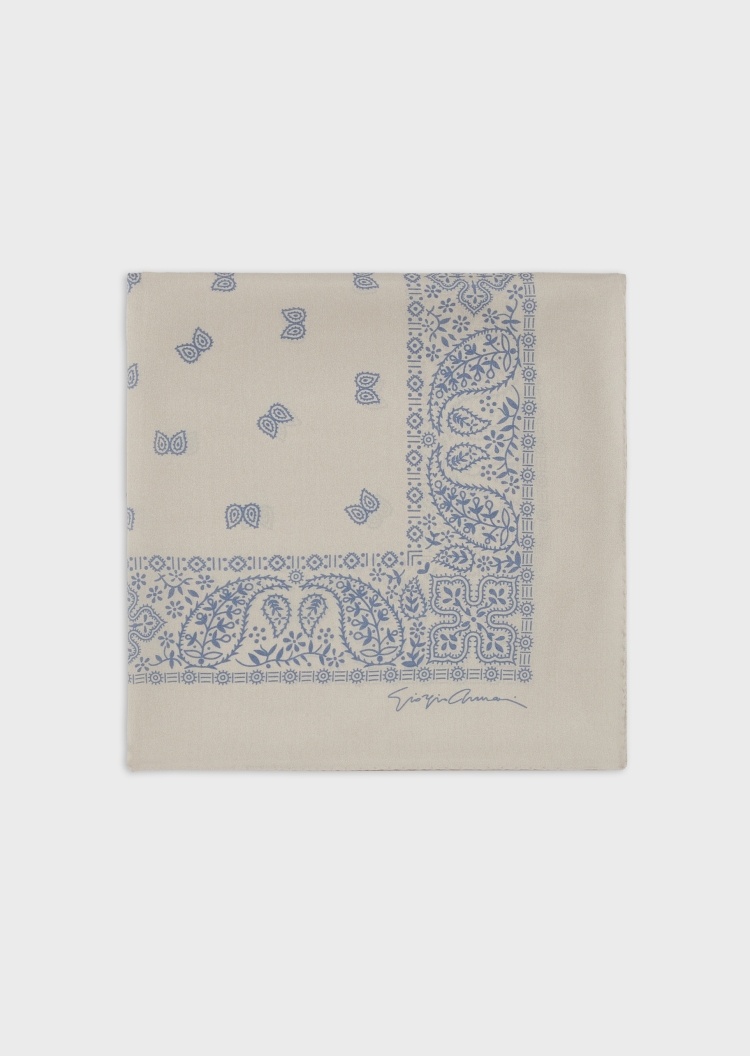 Giorgio Armani 提花图案真丝头巾
