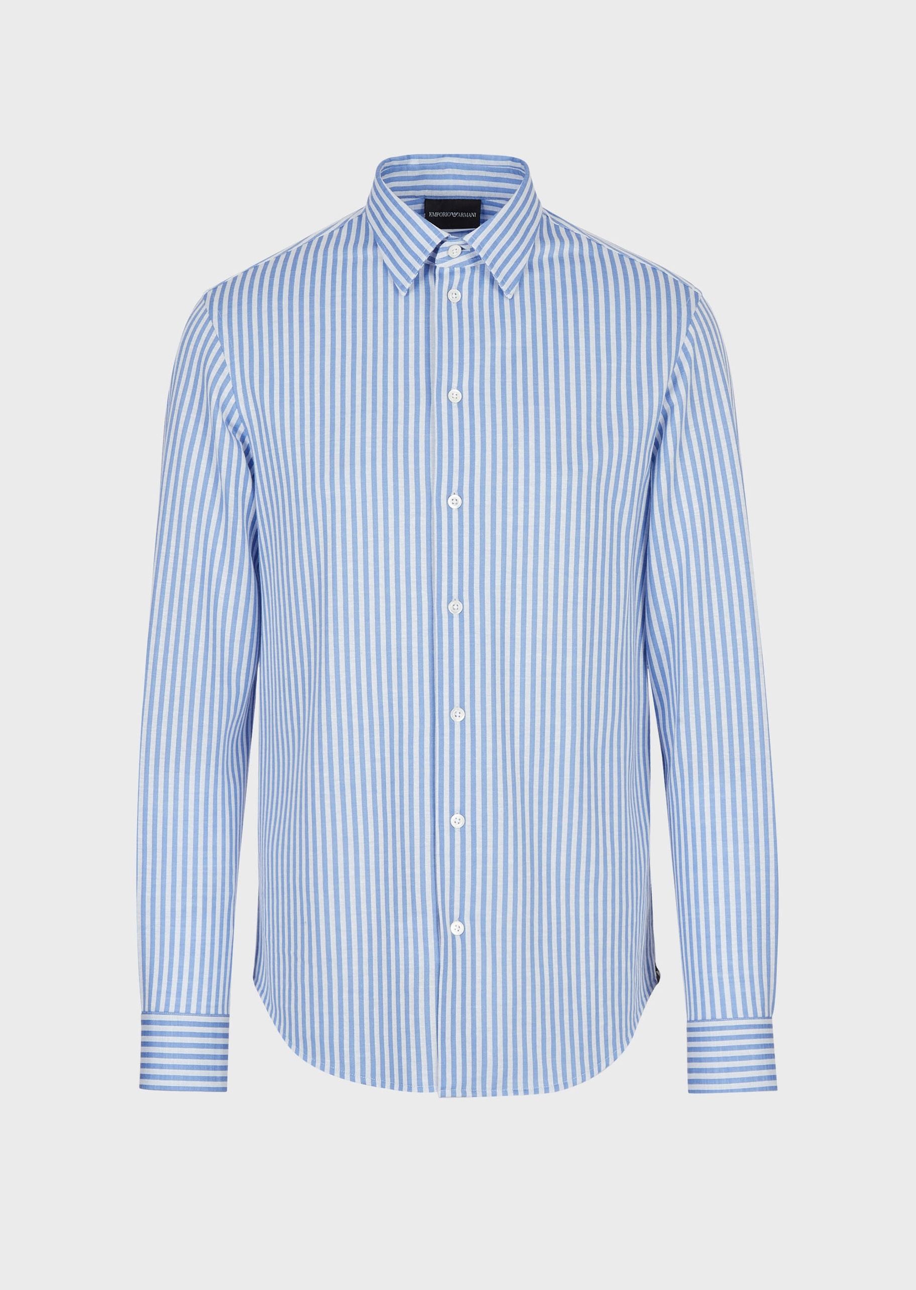 Emporio Armani 条纹平纹布长袖衬衫