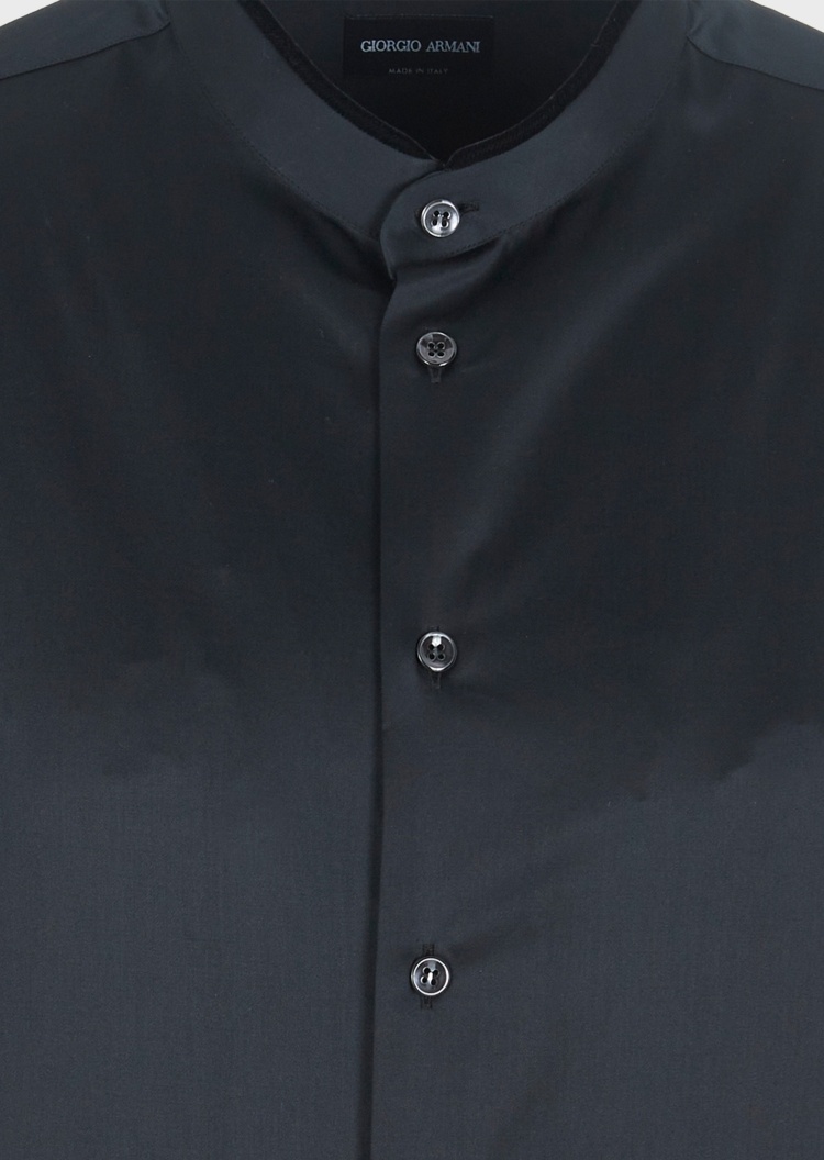 Giorgio Armani 单排扣立领棉质衬衫