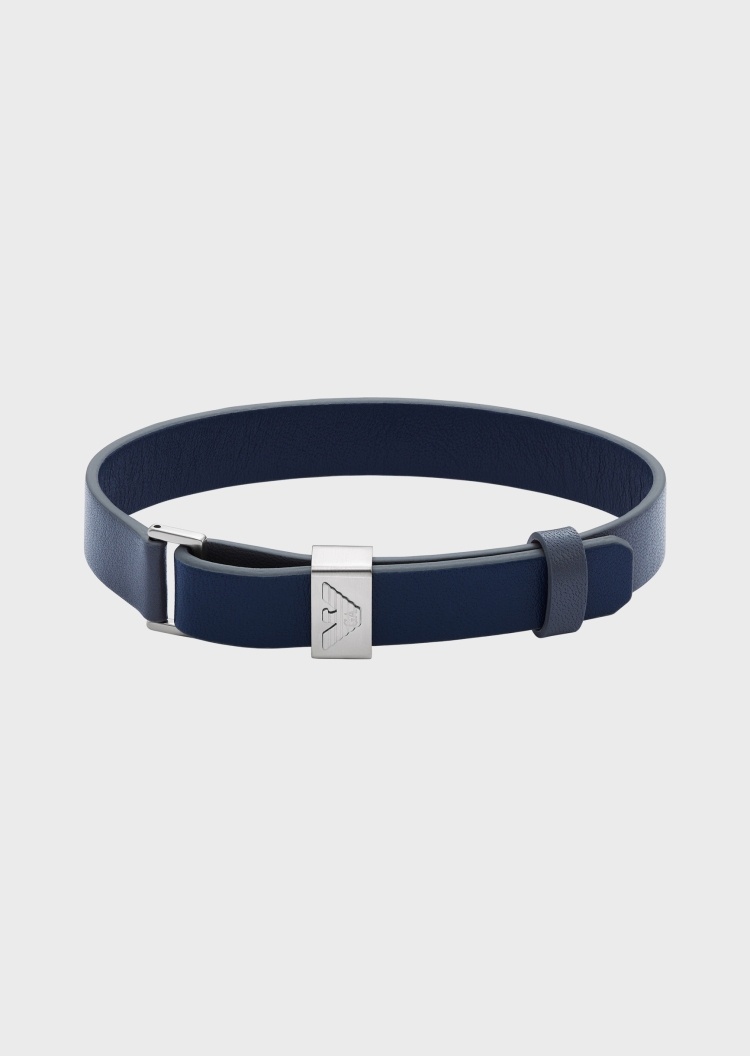 Emporio Armani 男士鹰标潮酷皮质手链