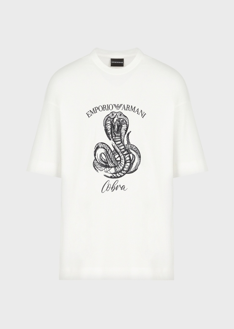 Emporio Armani 经典眼镜蛇刺绣T恤