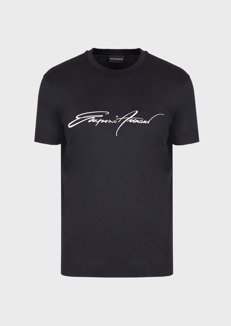 Emporio Armani 撞色圆领短袖T恤
