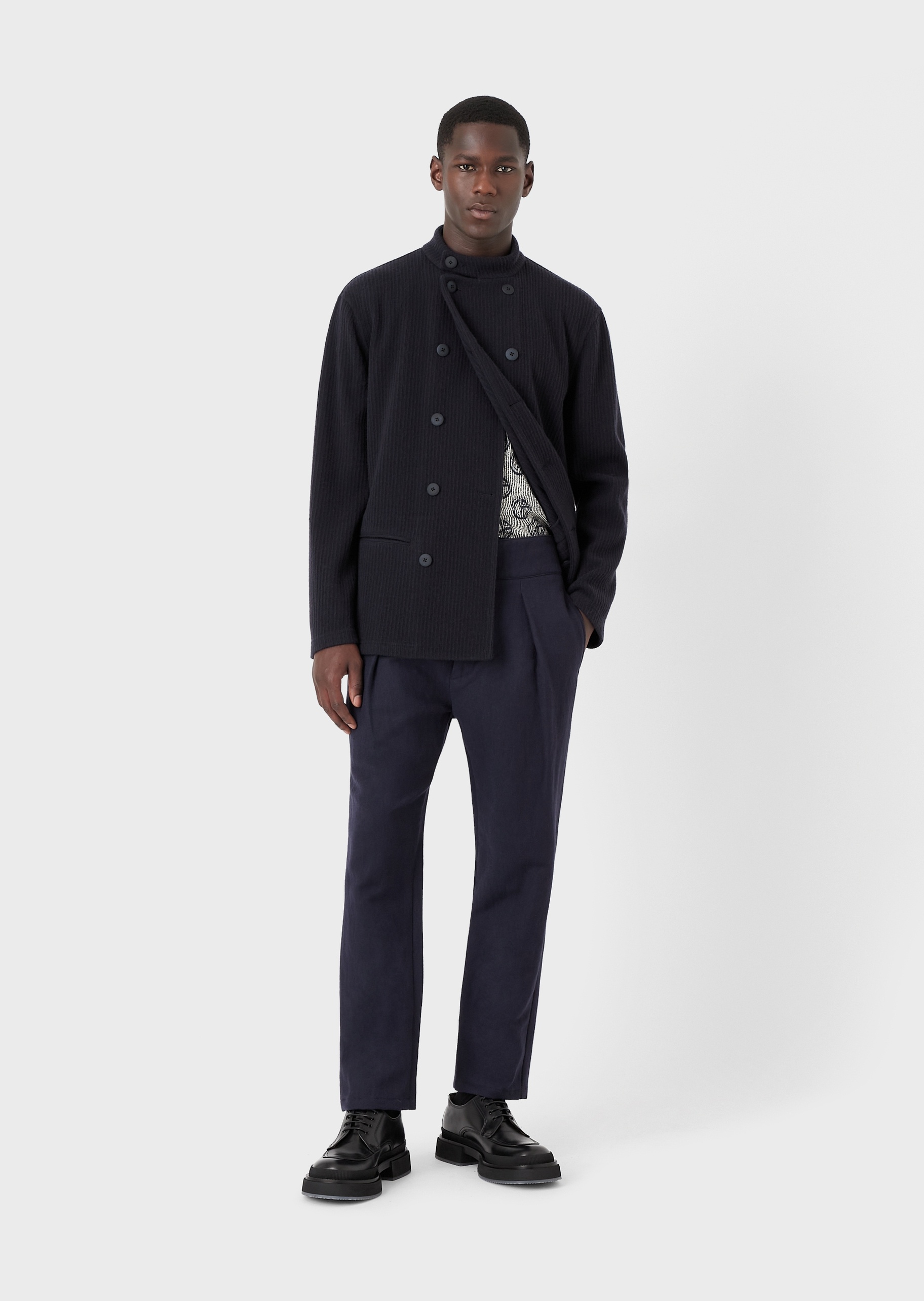 Giorgio Armani 简约单褶直筒休闲裤