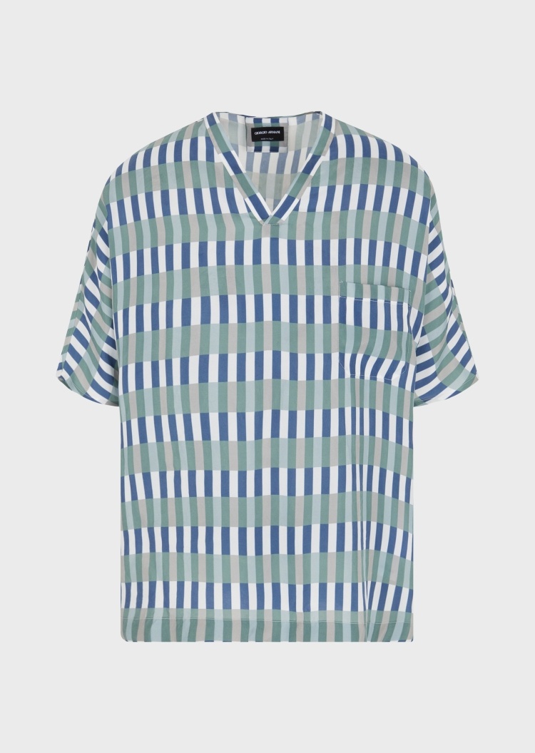 Giorgio Armani 几何印花短袖衬衫