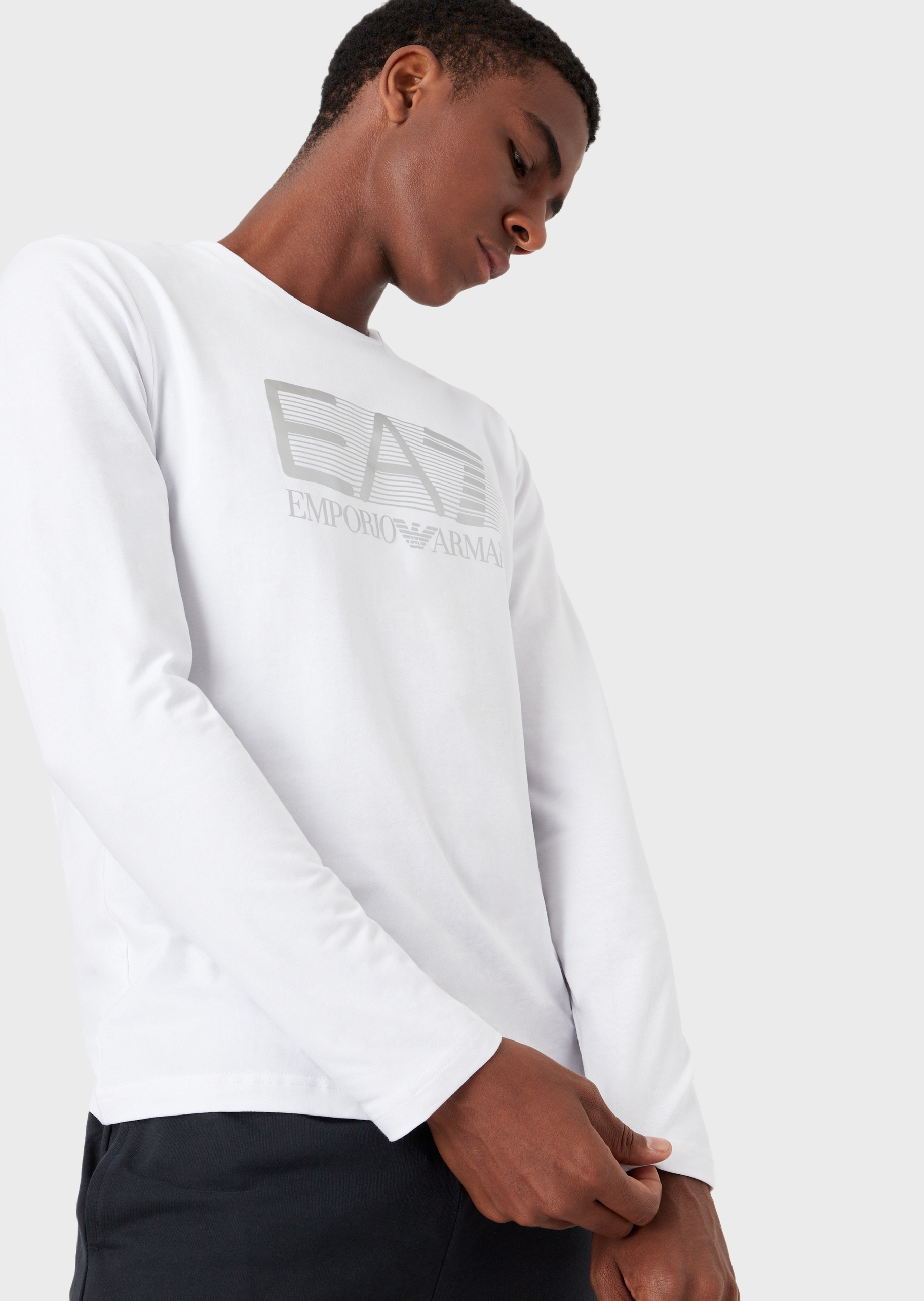 EA7 经典圆领长袖T恤