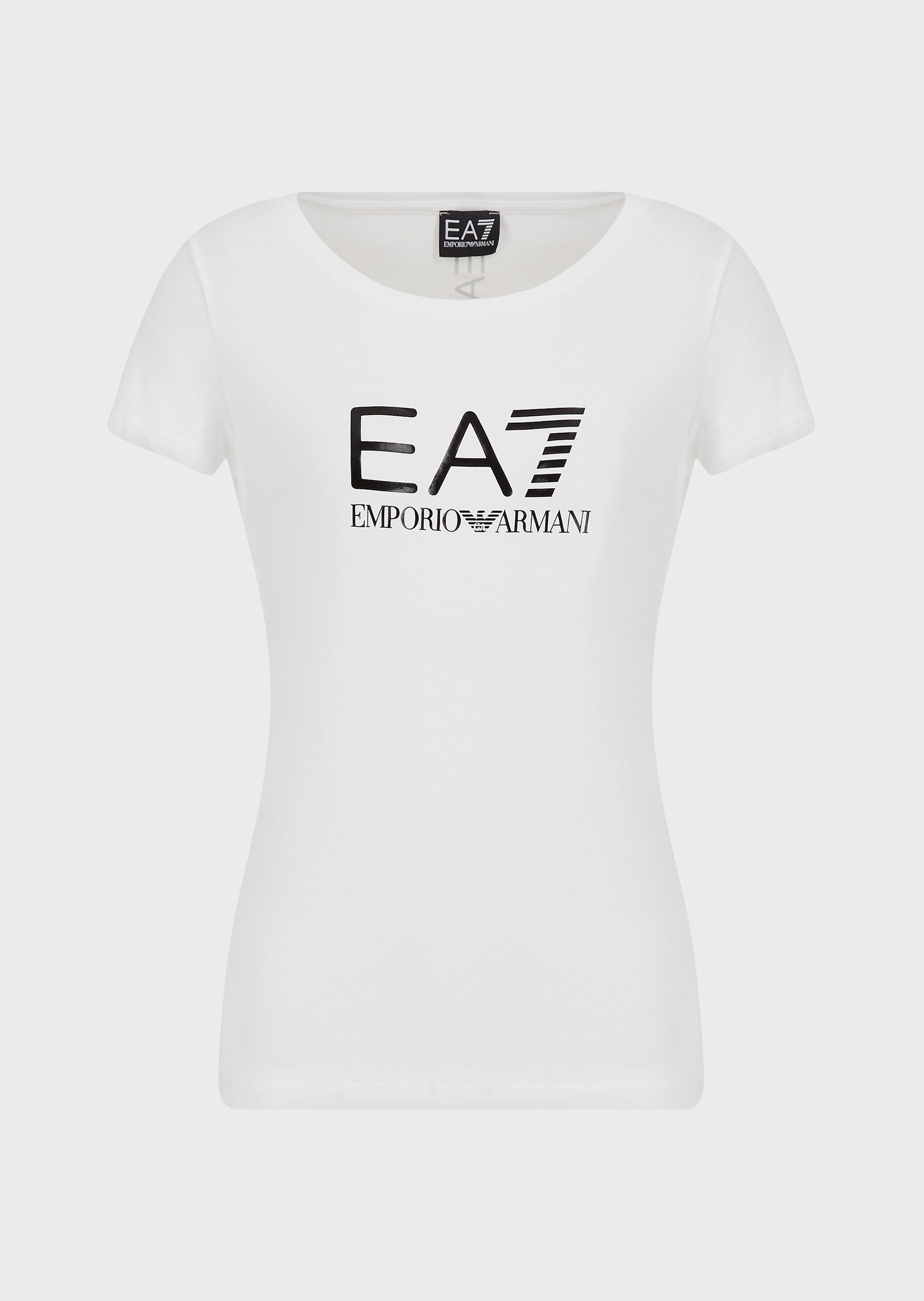 EA7 女士圆领修身短袖运动T恤