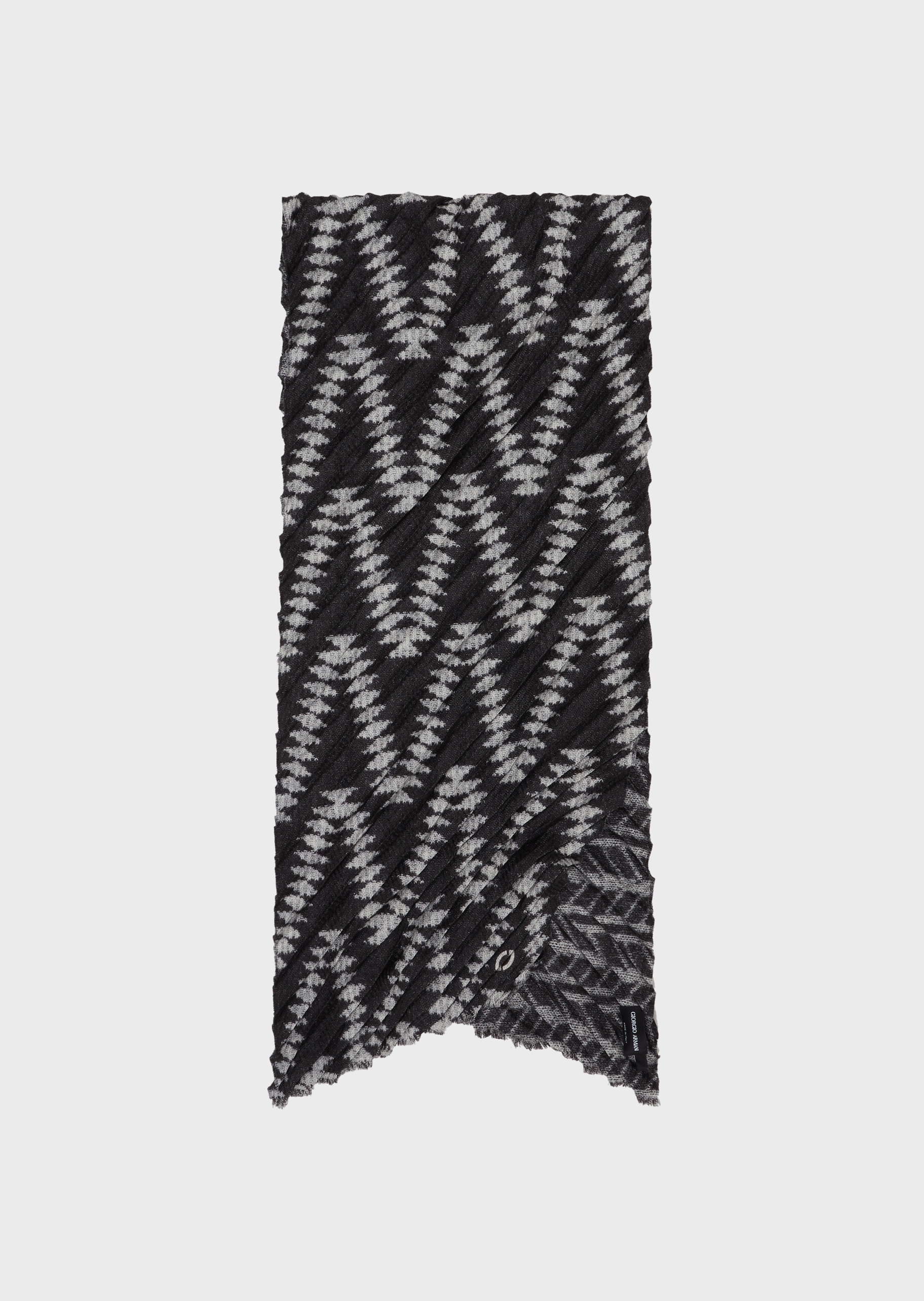 Giorgio Armani 褶皱印花羊毛围巾