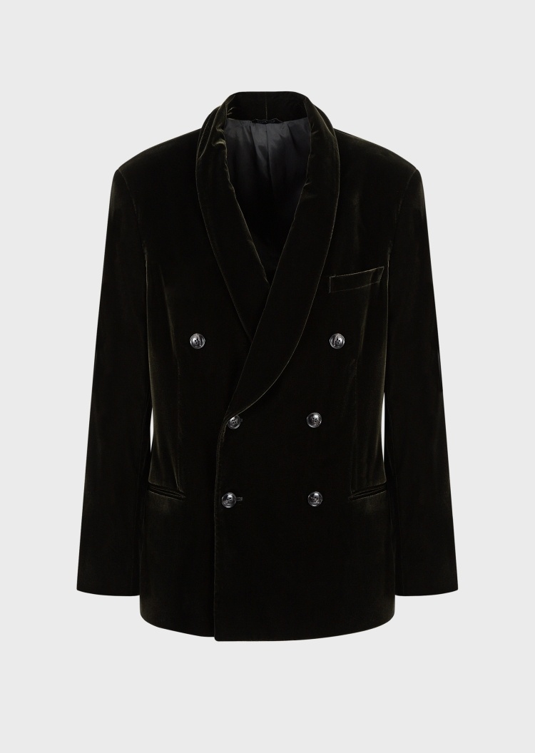 Giorgio Armani 双排扣时尚绒面夹克