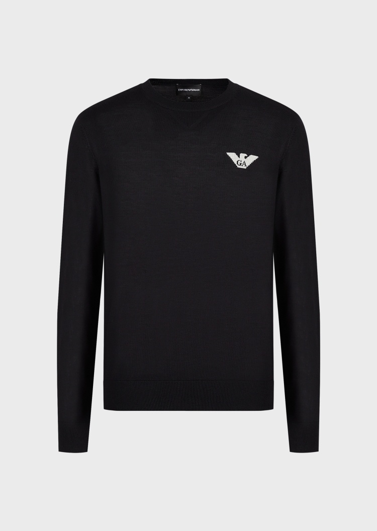 Emporio Armani 绵羊毛圆领毛衣