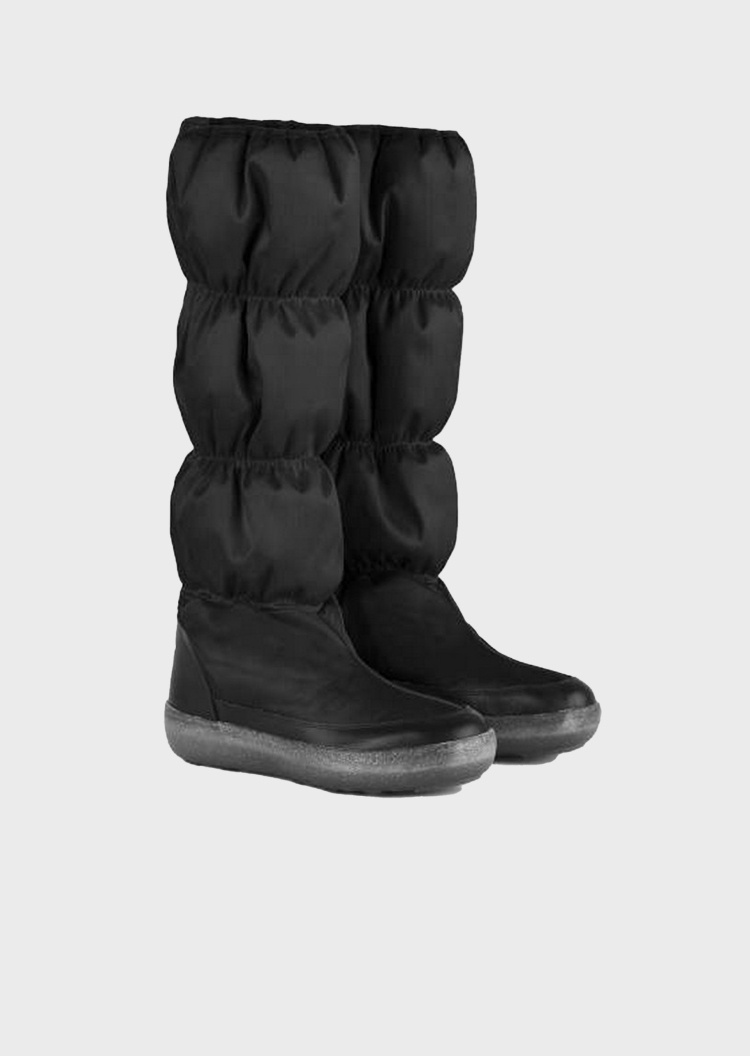 Giorgio Armani NEVE女士山地风亮面高筒褶皱靴子