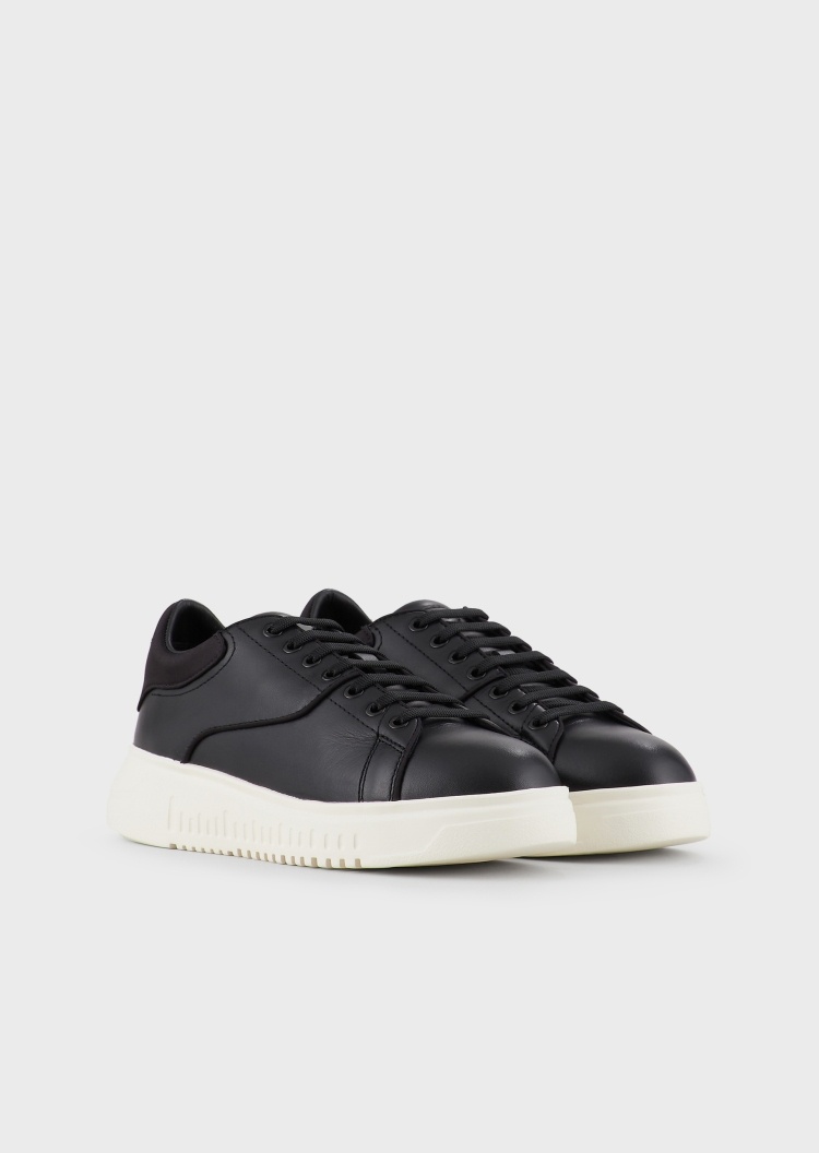 Emporio Armani 刺绣系带休闲运动鞋