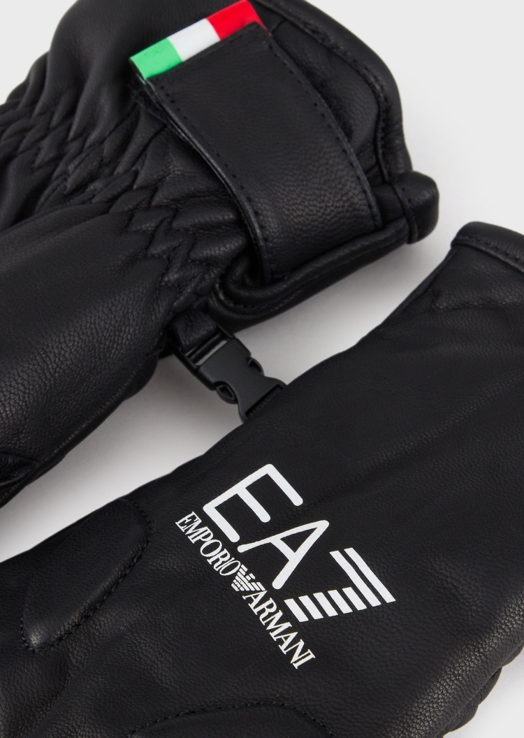 EA7 经典羊皮革时尚手套