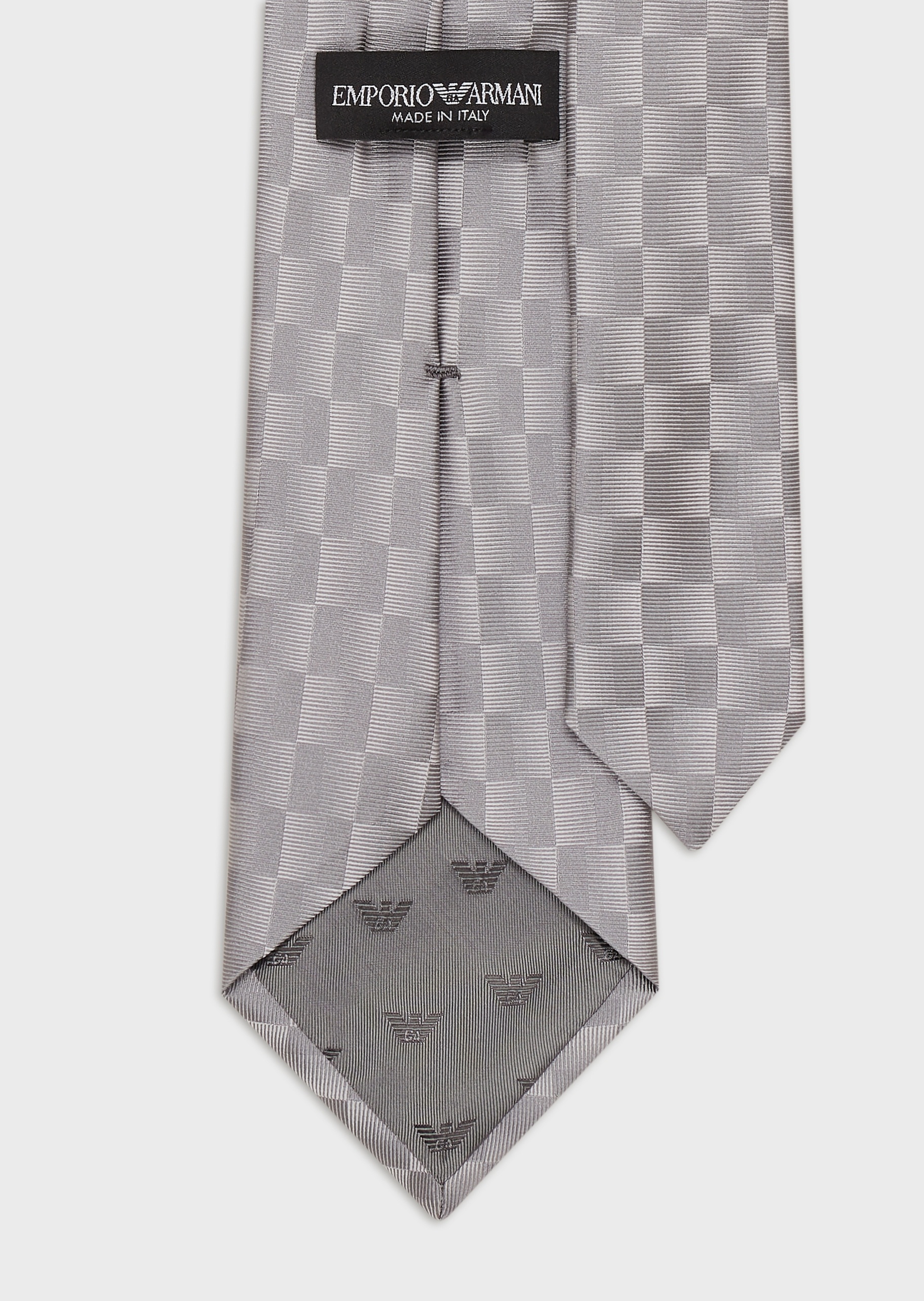 Emporio Armani 提花格纹图案领带
