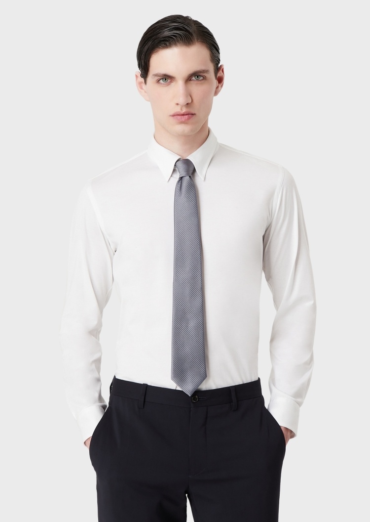 Giorgio Armani 双色提花斜纹领带