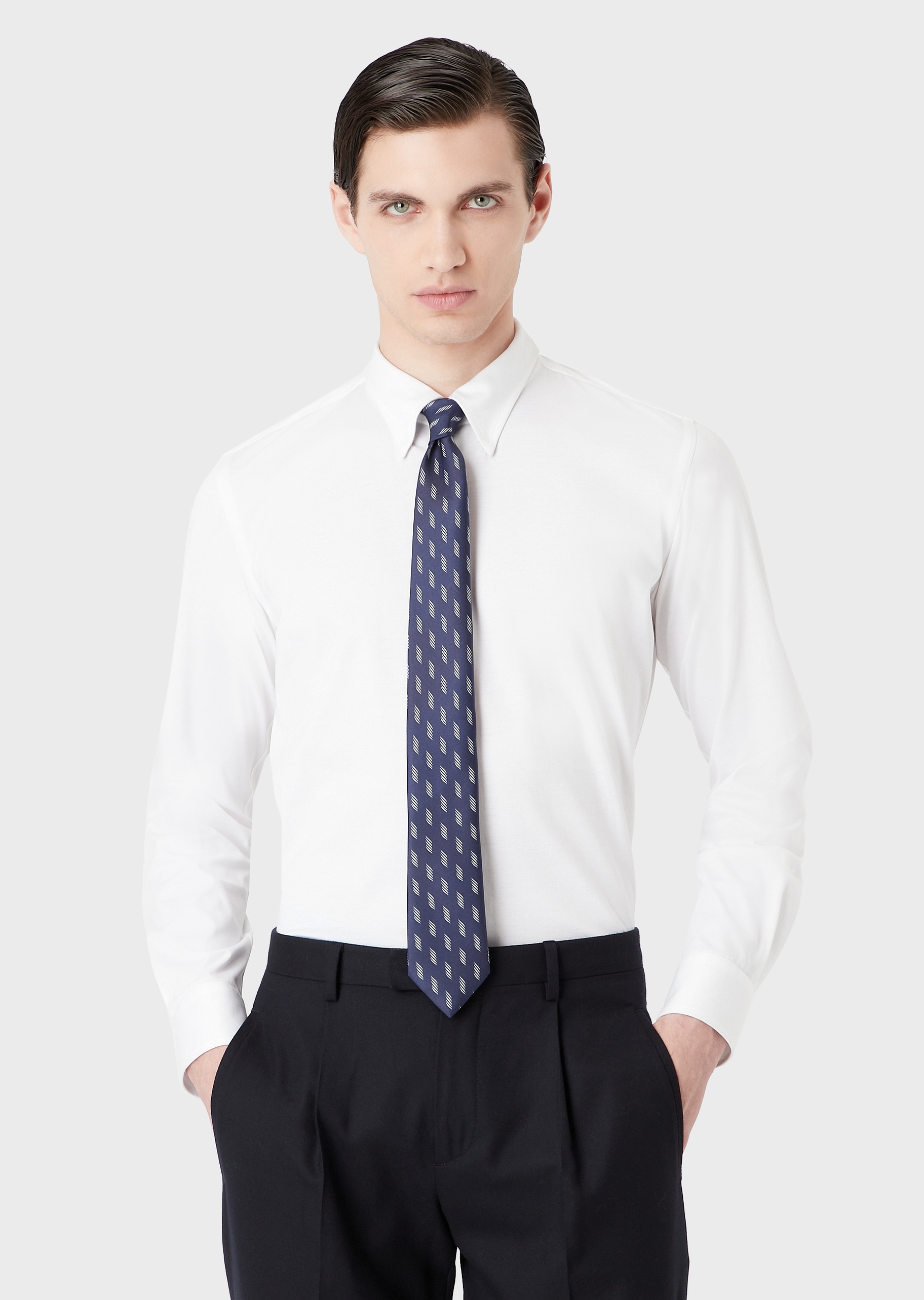 Giorgio Armani 条纹图案纯真丝领带