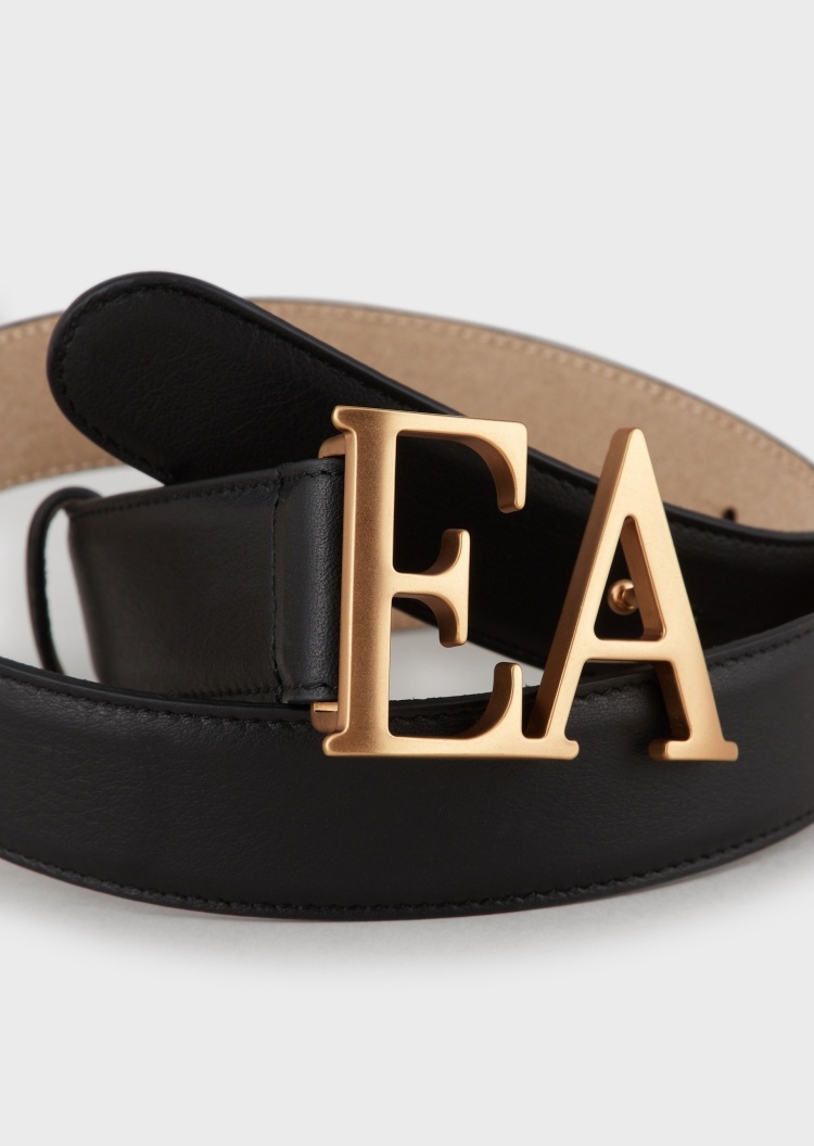 Emporio Armani 女士经典LOGO皮革腰带
