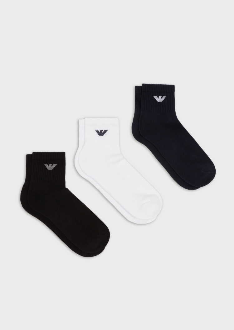 Emporio Armani 经典鹰标短筒袜子套装