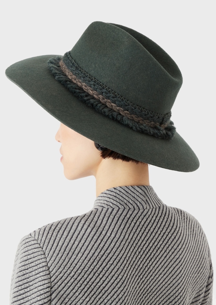 Emporio Armani 宽檐编制设计羊毛帽