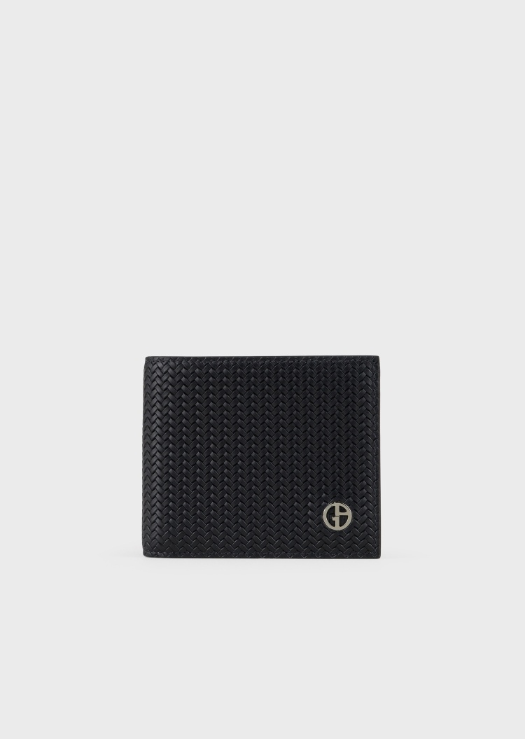 Giorgio Armani 压花徽标皮革卡包