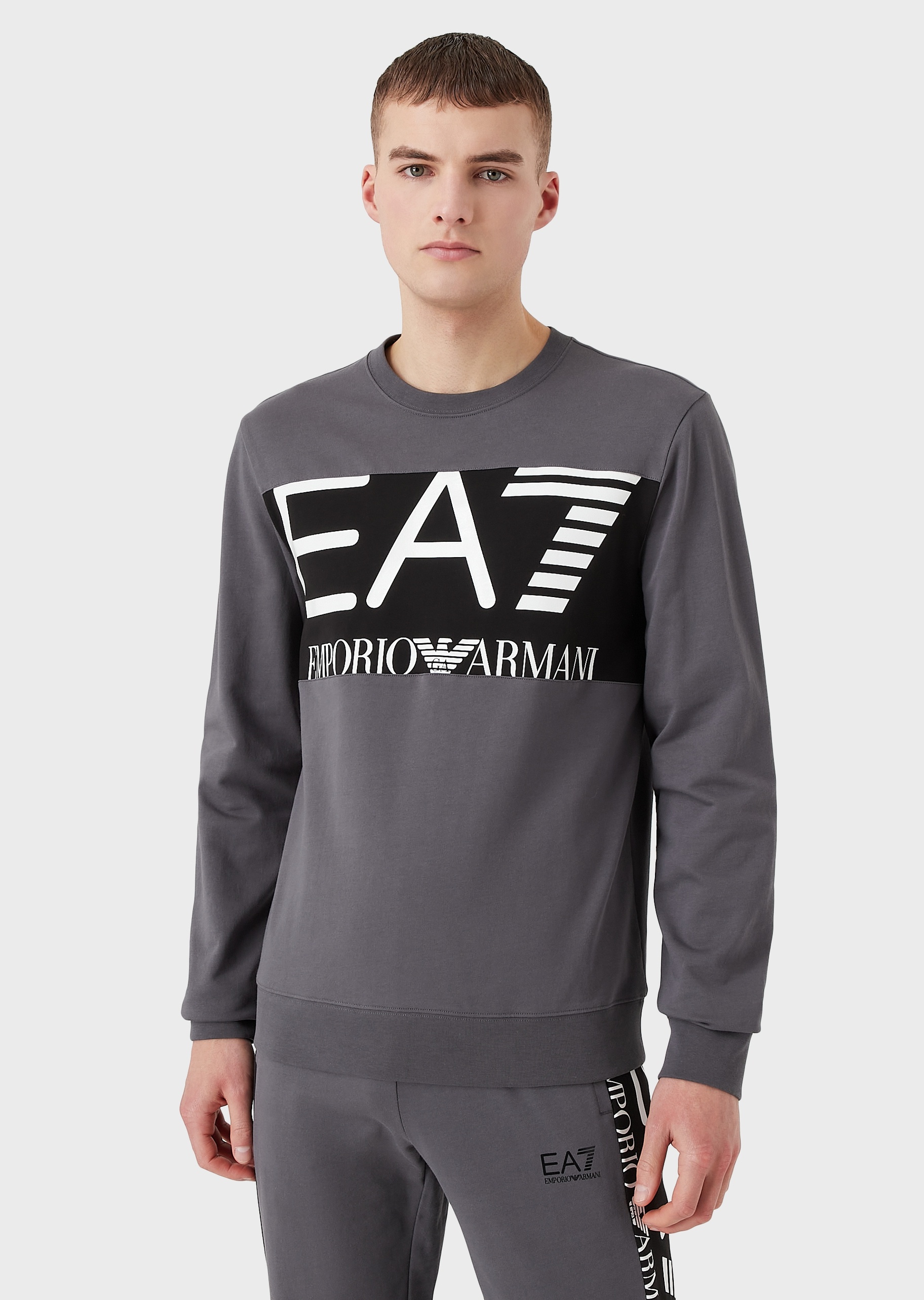 EA7 棉质圆领卫衣
