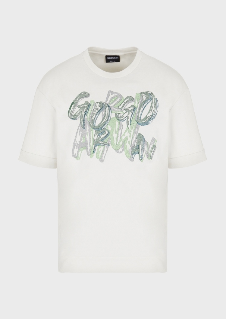 Giorgio Armani 柔软刺绣短袖T恤