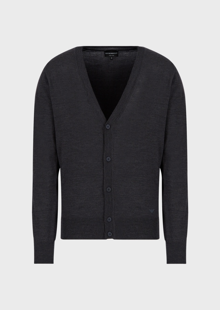 Emporio Armani 简约V领毛衣开衫