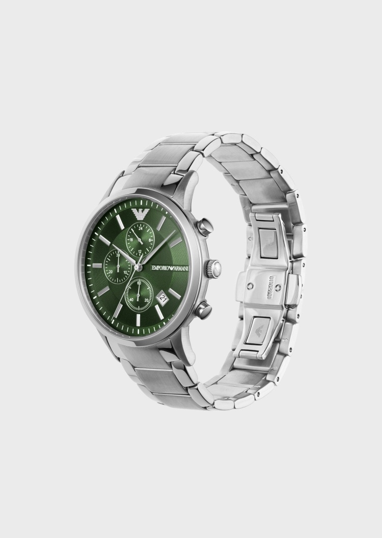 Emporio Armani 轻奢感三眼石英腕表