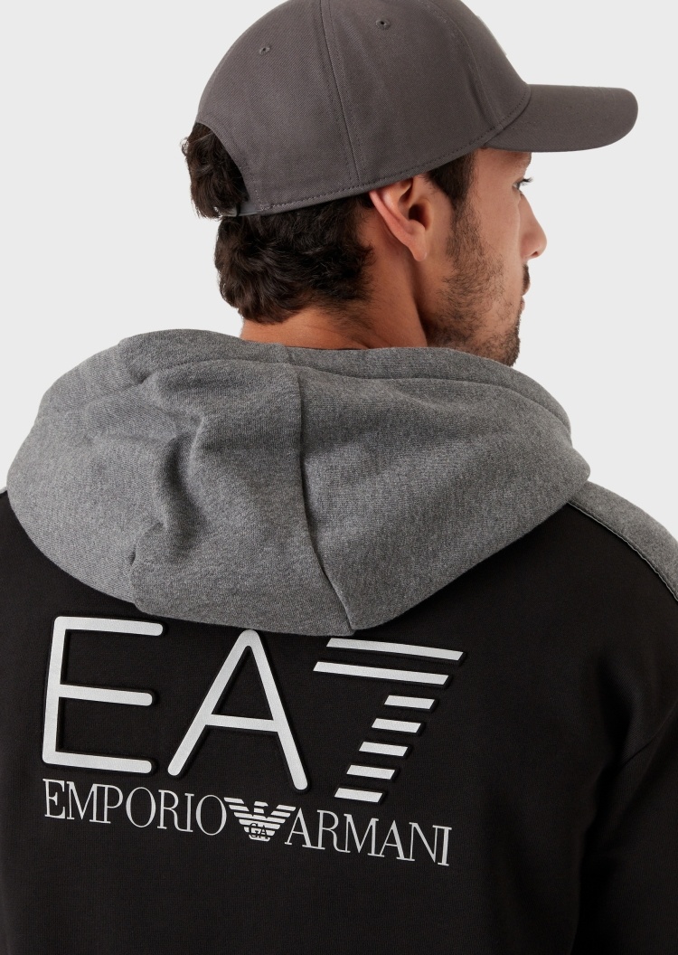 EA7 舒适拉链连帽卫衣