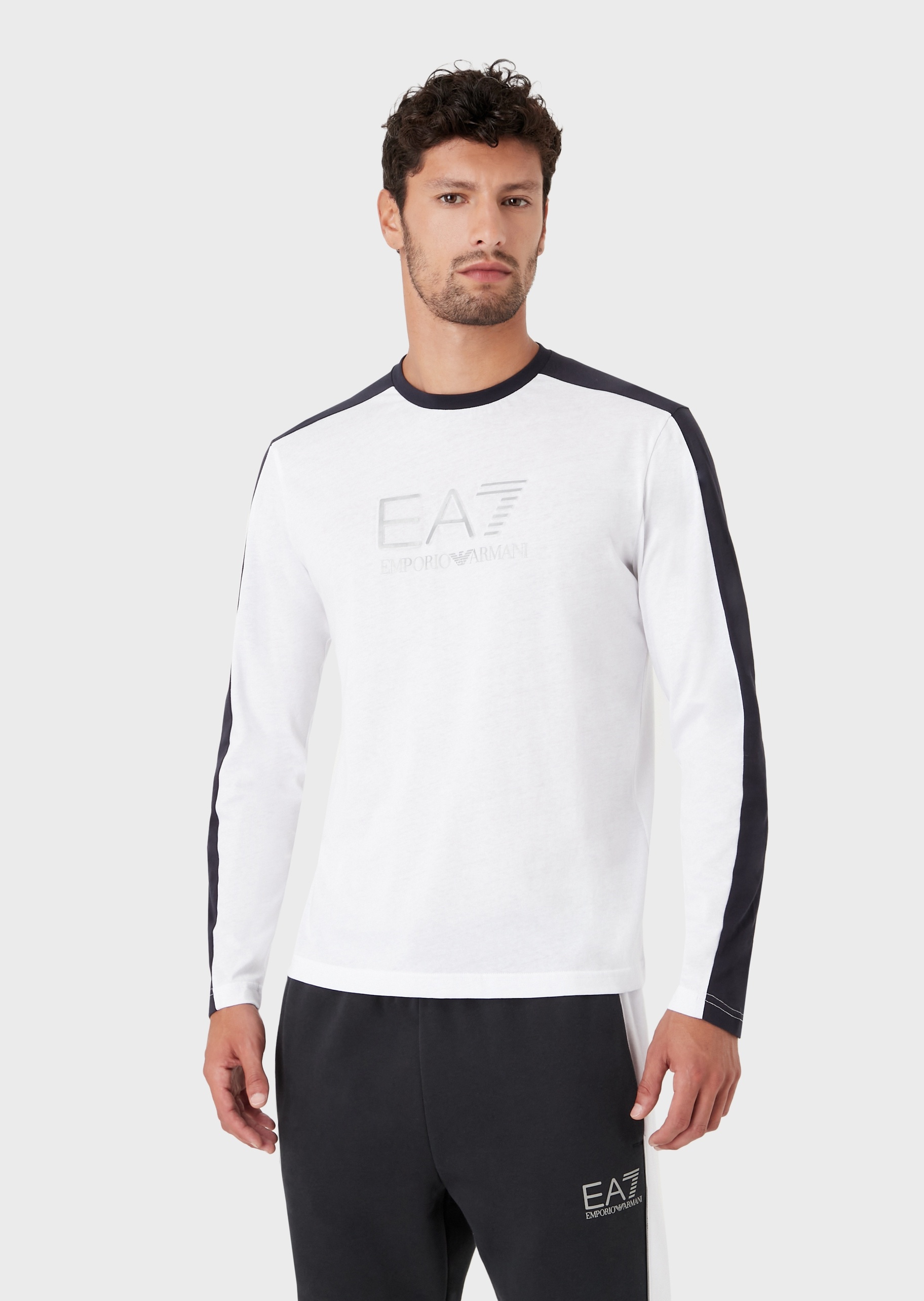 EA7 经典撞色长袖T恤