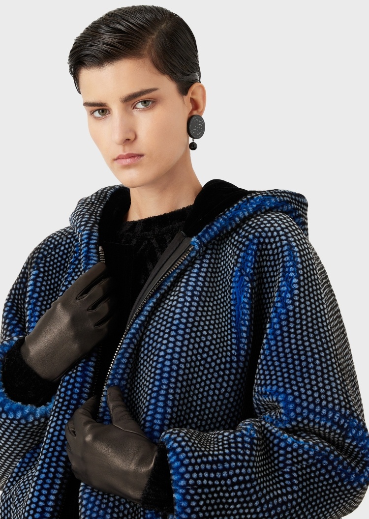 Giorgio Armani 标识皮革手套