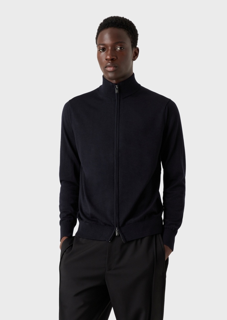 Emporio Armani 休闲拉链毛衣