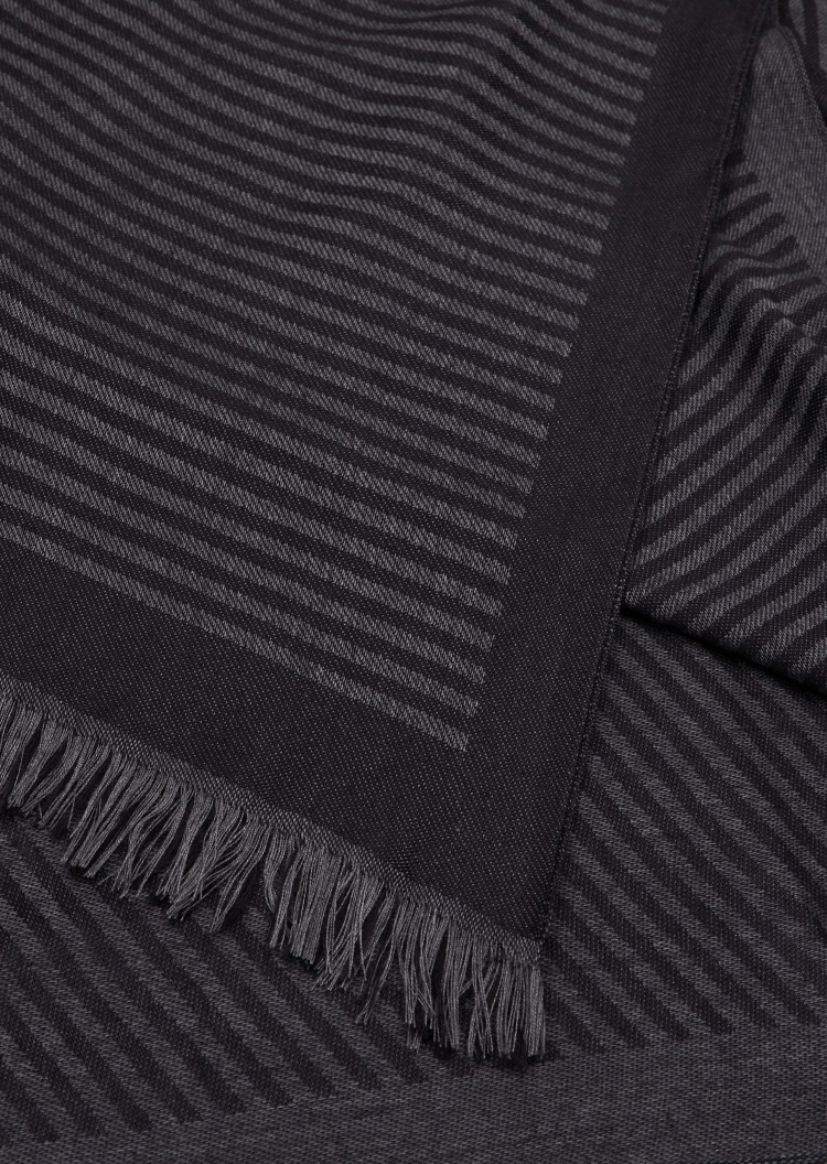 Emporio Armani 条纹图案保暖围巾