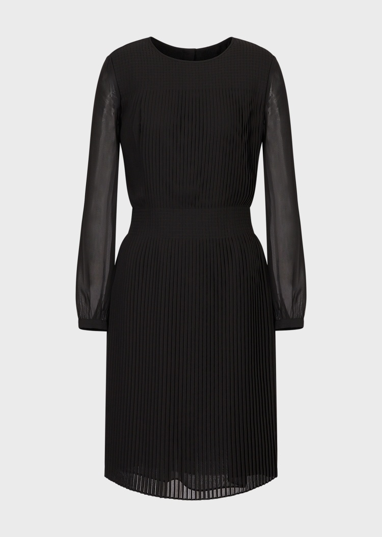 Emporio Armani 女士褶皱绉纱休闲连衣裙