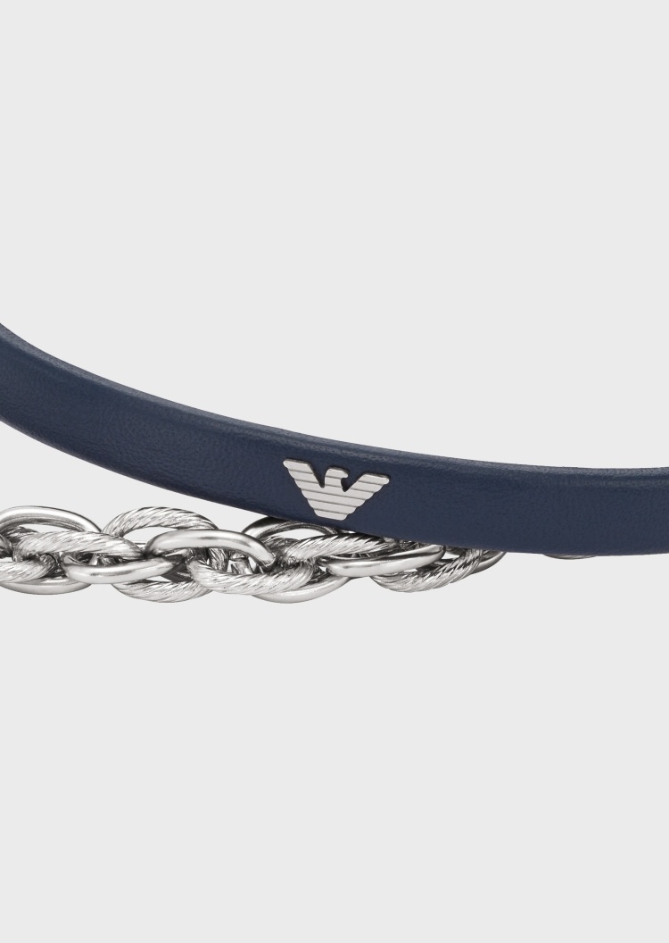 Emporio Armani 纹理感水波链手链