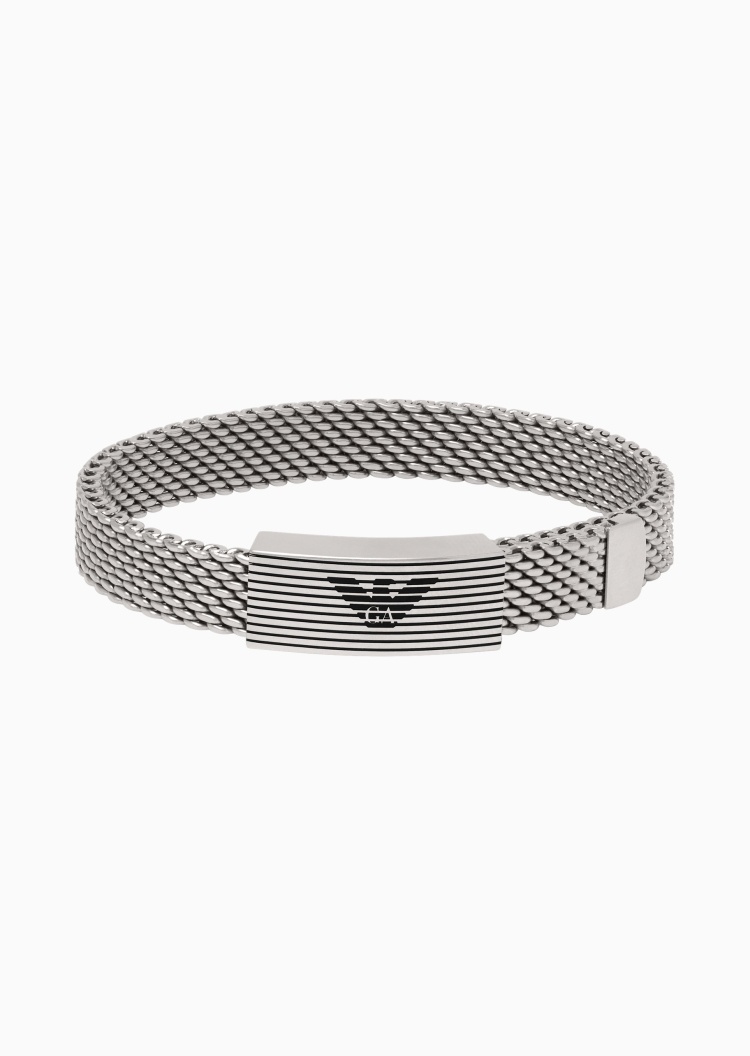Emporio Armani 曾舜晞同款男士钢质编织风经典鹰标手链