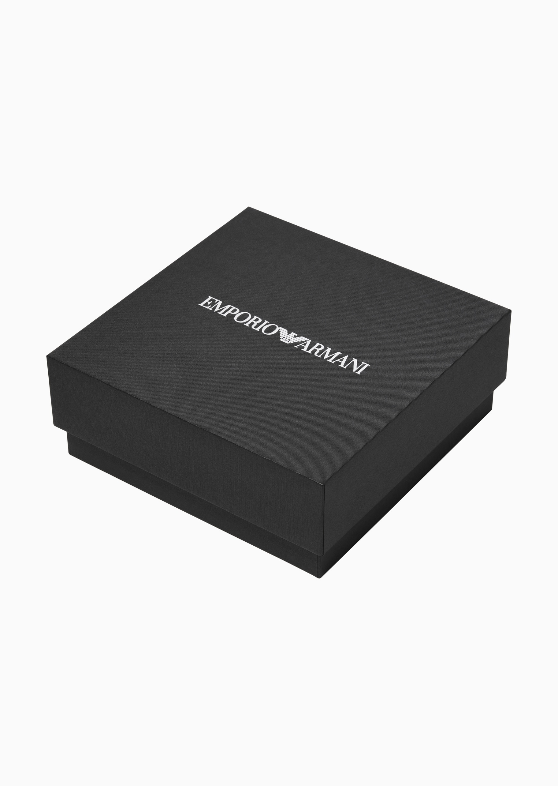 Emporio Armani 男士经典鹰标皮革手链钢质袖扣组合套装