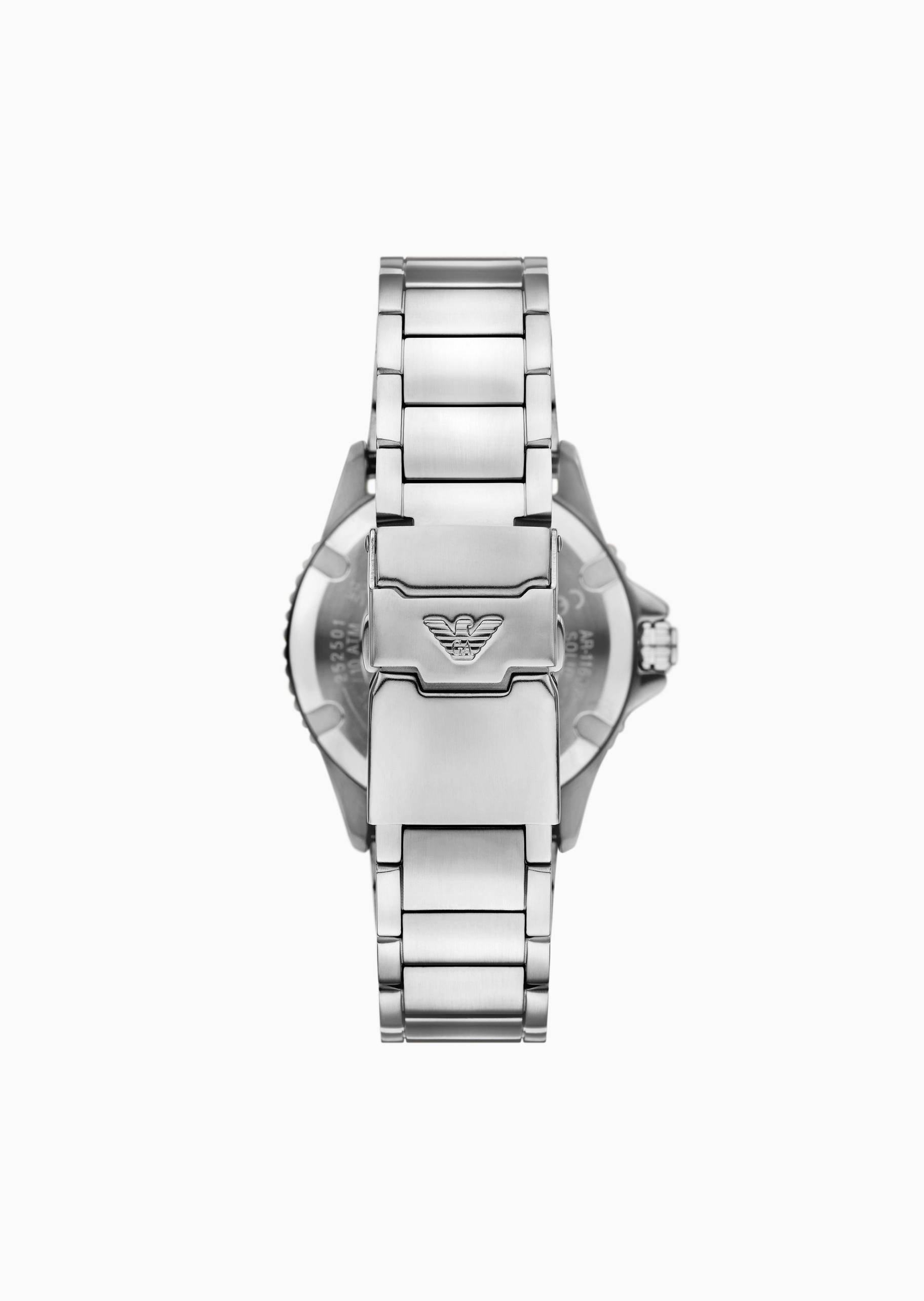 Emporio Armani 男士夜光大表盘钢质表带石英腕表
