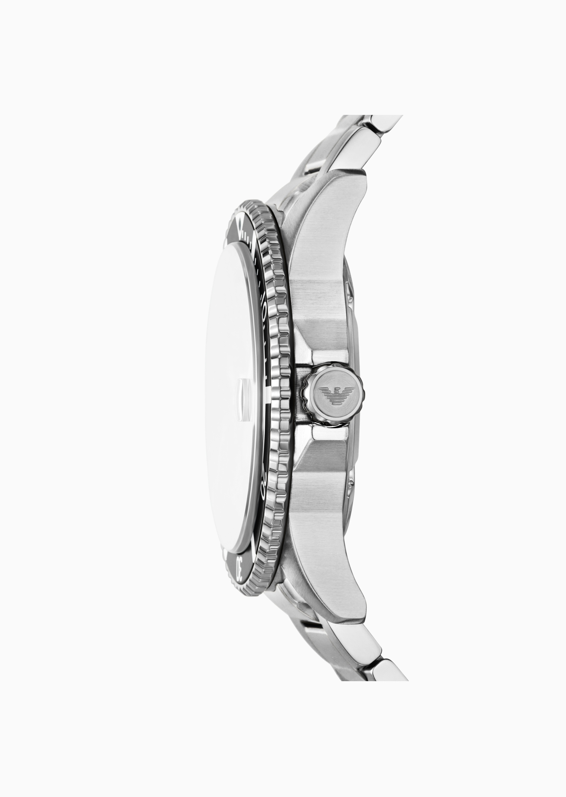 Emporio Armani 男士夜光大表盘钢质表带石英腕表