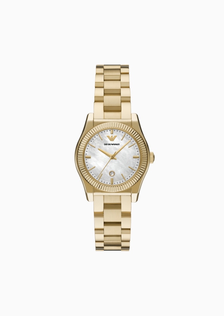 Emporio Armani 女士小金表贝母表盘时尚石英腕表