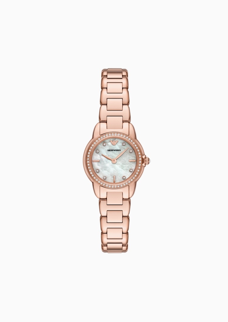 Emporio Armani 女士小表盘玫瑰金色钢带石英腕表