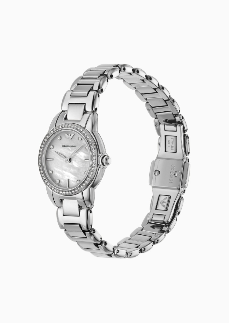 Emporio Armani 女士小表盘简约素色钢带石英腕表