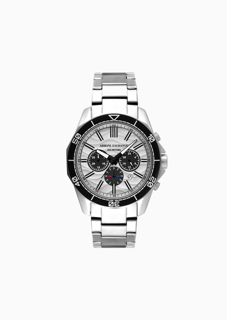 ARMANI EXCHANGE 男士功能表盘素色钢带时尚石英腕表