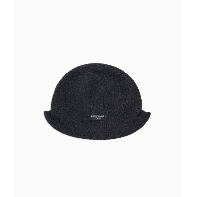 Emporio Armani 女士全绵羊毛圆顶休闲时尚钟形帽