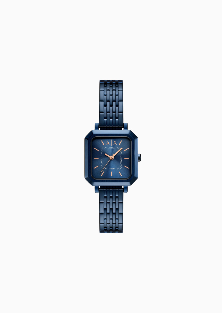 ARMANI EXCHANGE 女士方形小表盘钢质表带石英腕表