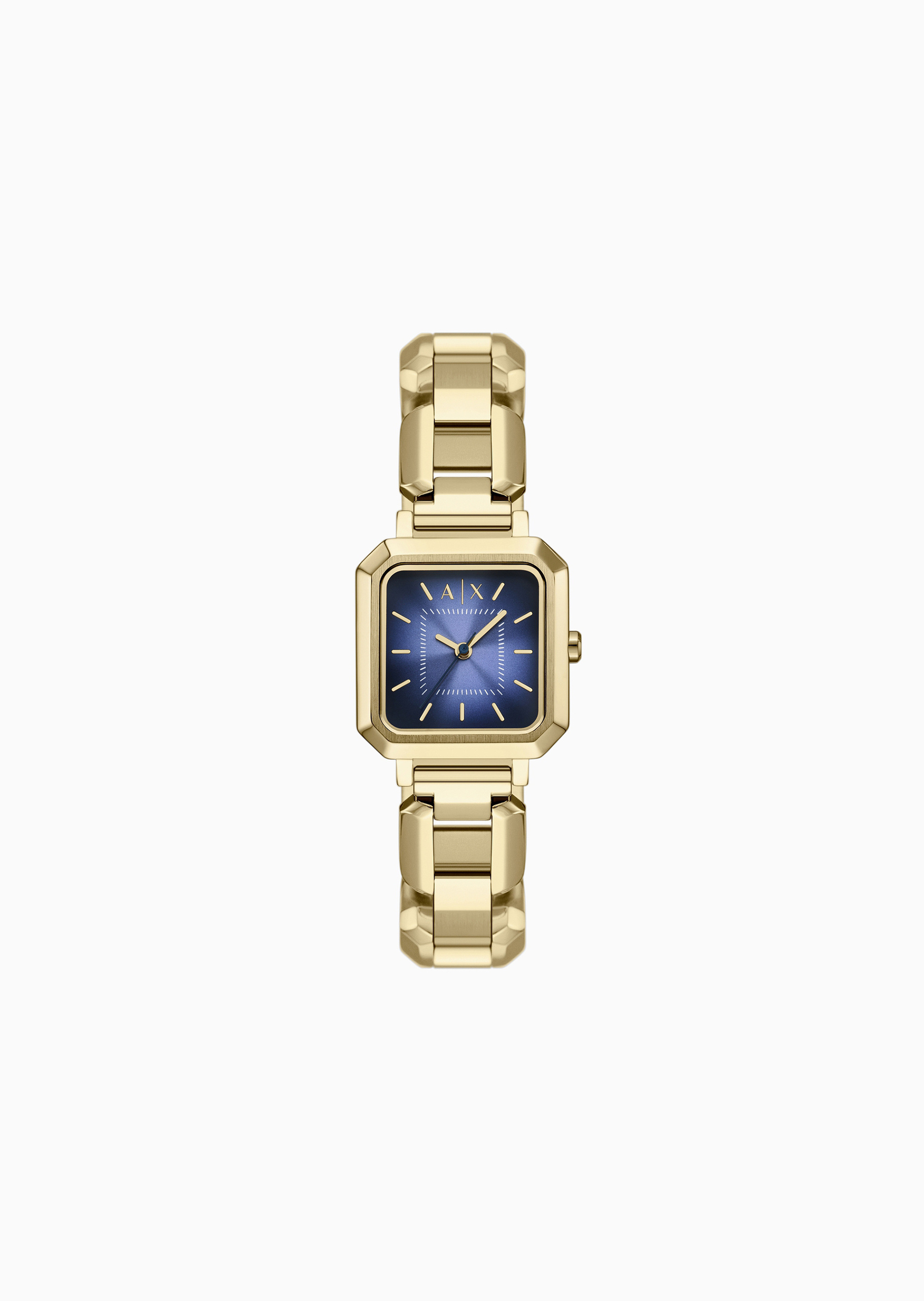 ARMANI EXCHANGE 女士镂空钢质表带小方表石英腕表