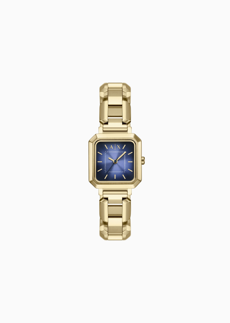 ARMANI EXCHANGE 女士镂空钢质表带小方表石英腕表