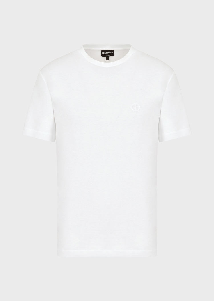 Giorgio Armani 绣标棉质平纹布T恤