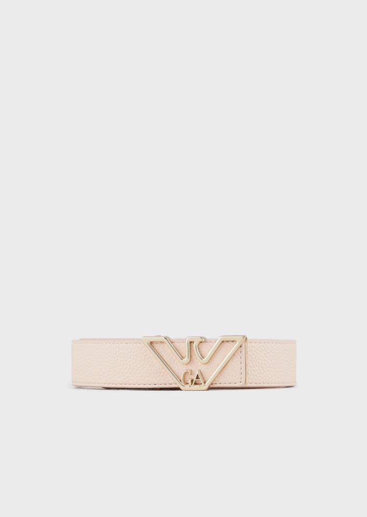 Emporio Armani 金属鹰标纹理扳扣腰带