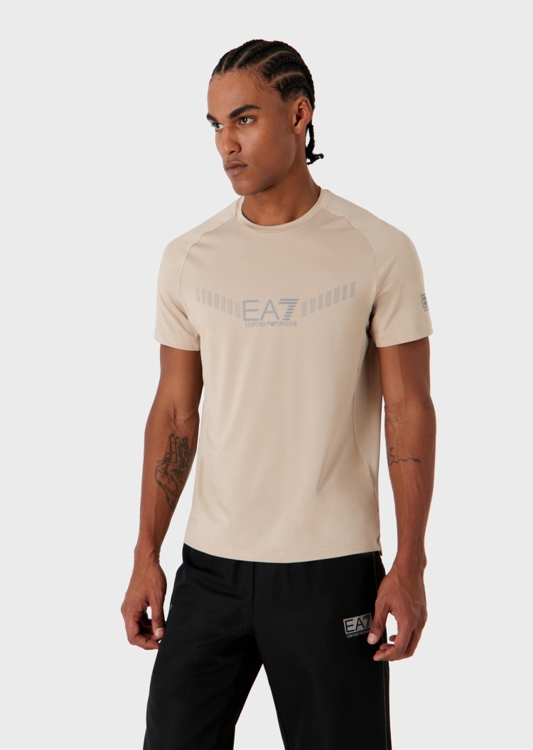 EA7 经典标识插肩圆领T恤